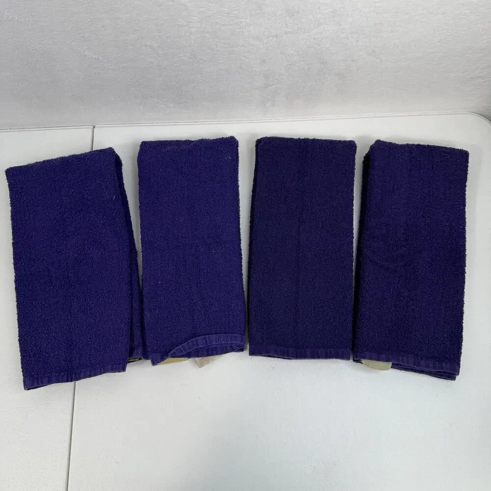 Vintage Cotton Fruit Purple Kitchen Bathroom Hand Towel Set Of 4 Used‎